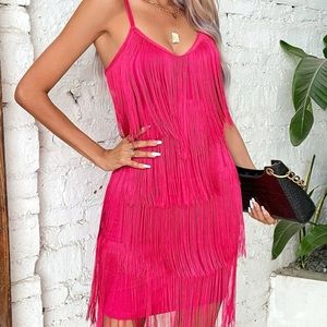 Pink fringe dress